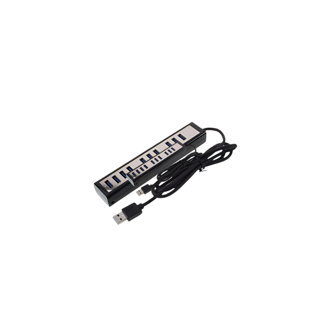 USB 3.0 Super Speed 10 Port Hub - Black and Silver